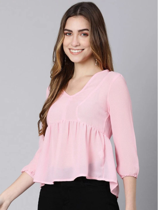 Oxolloxo Women Pink Pure Cotton Empire Top