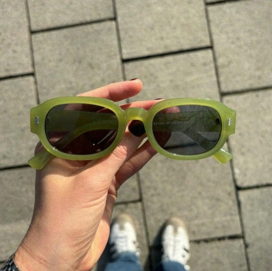 [ Bali ] Retro Oval Sunglasses-Green