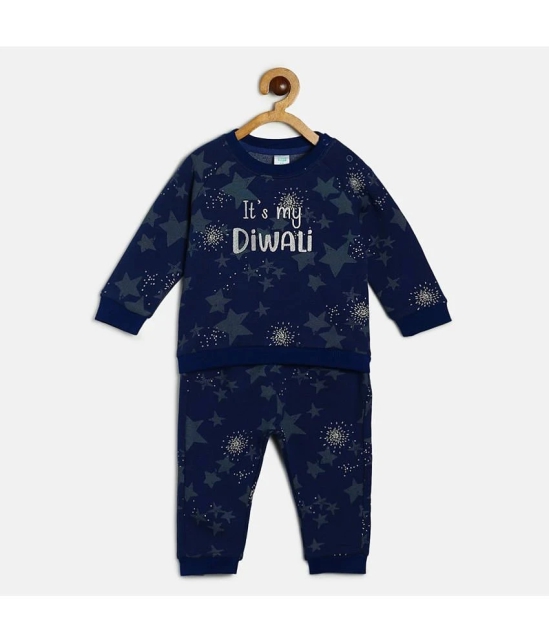 MINI KLUB Navy Blue Cotton Baby Boy Top & Trouser ( Pack of 1 ) - None