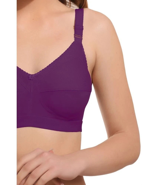 Elina Purple Cotton Non Padded Womens Minimizer Bra ( Pack of 1 ) - None