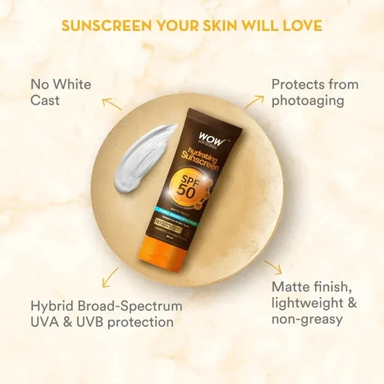 Hydrating Sunscreen SPF 50 - For All Skin Types | Light, Non Greasy, Hydrating - For Women & Men