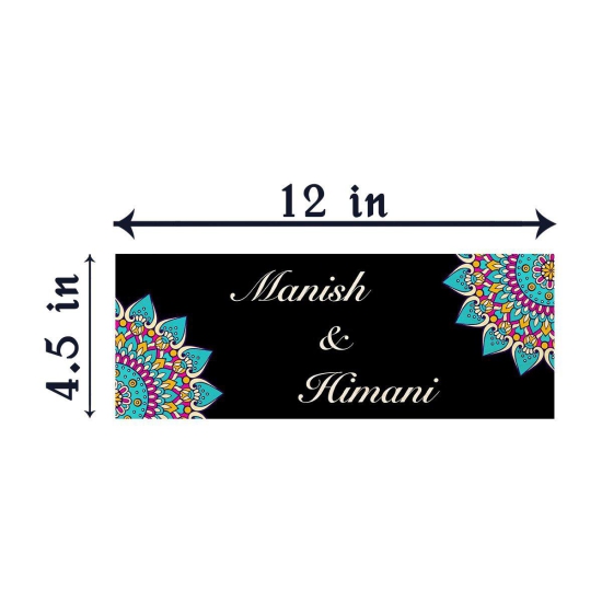 Black Floral Name Plate