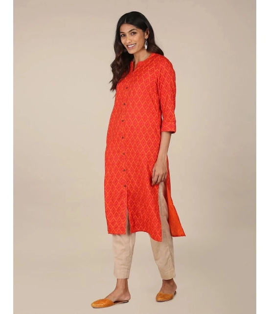 Karigari - Straight Rayon Orange Womens Kurti ( Pack of 1 ) - None