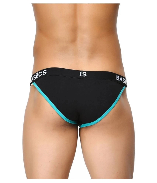 BASIICS By La Intimo - Black Cotton Mens Thongs ( Pack of 3 ) - L