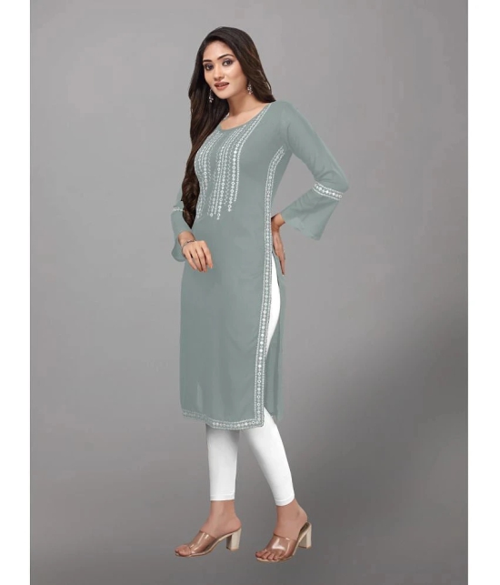 Kapadia - Grey Rayon Womens Straight Kurti ( Pack of 1 ) - None