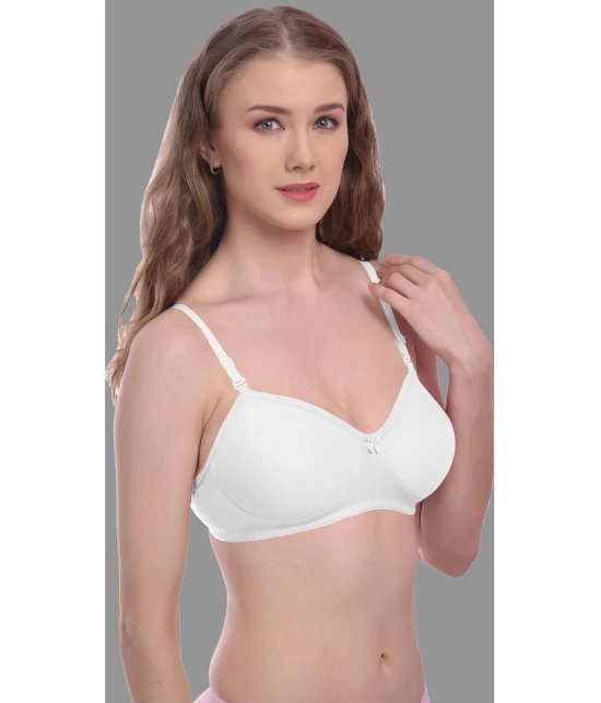 Madam Pack of 1 Cotton Blend Non Padded Womens T-Shirt Bra ( White ) - None