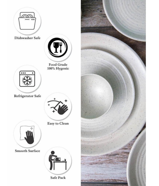 Good Homes - SW-FQPRB-W-24 White Melamine Dinner Set ( Pack of 24 ) - White