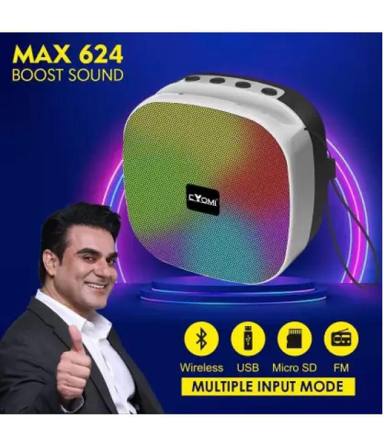 CYOMI CY_MAX624 5 W Bluetooth Speaker Bluetooth V 5.0 with SD card Slot Playback Time 10 hrs White - White