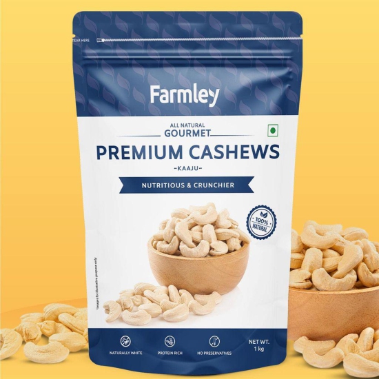 Farmley Premium Dry Fruits Combo Pack Almond 1 Kg & Cashew 1 Kg Total 2 Kg | Sources of Protein And Fiber Almond Cashew Combo