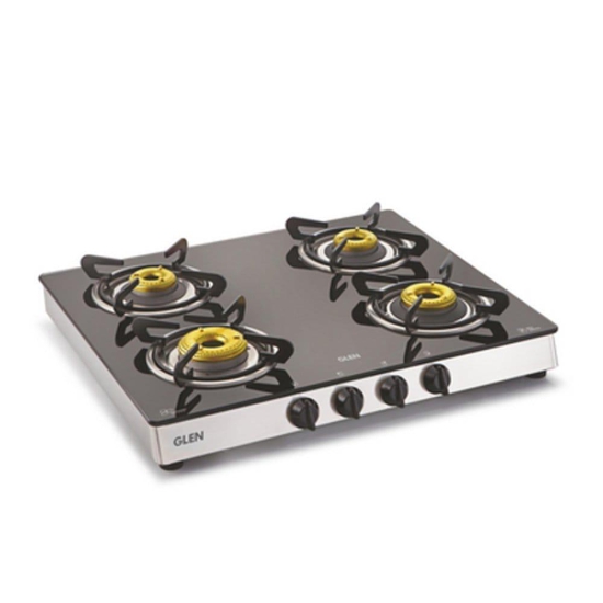 Glen 4 Burner Gas Stove 1042 GT Forged Brass Burner