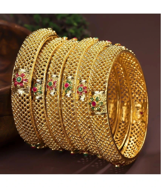 Sukkhi Divine Resplendent Gold Plated Bangle For Women (Set of 6) - None