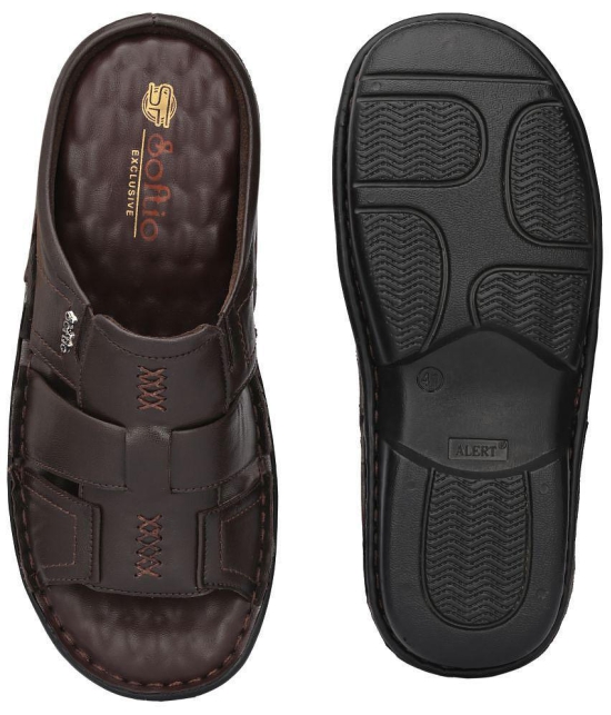 softio - Brown Mens Sandals - None