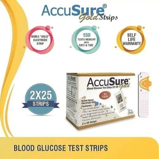 AccuSure Gold Blood Glucose 50 Strips