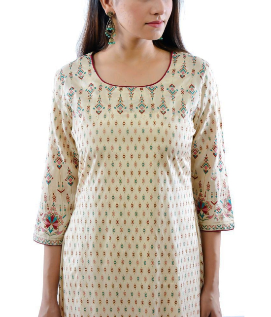 AMIRA''S INDIAN ETHNICWEAR - Beige Viscose Women''s Flared Kurti ( Pack of 1 ) - None