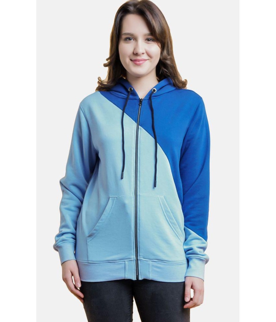 NUEVOSDAMAS Cotton Blue Hooded Sweatshirt - None