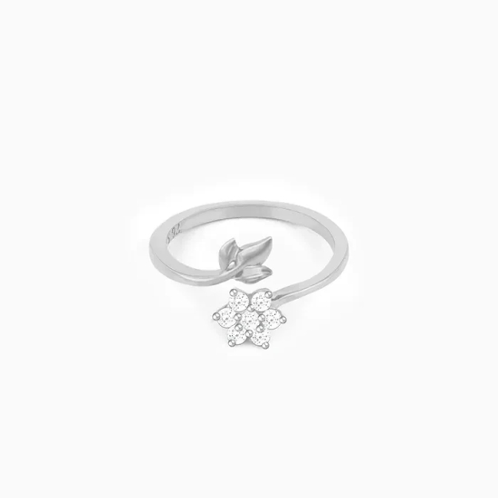 Silver Flower Girl Ring