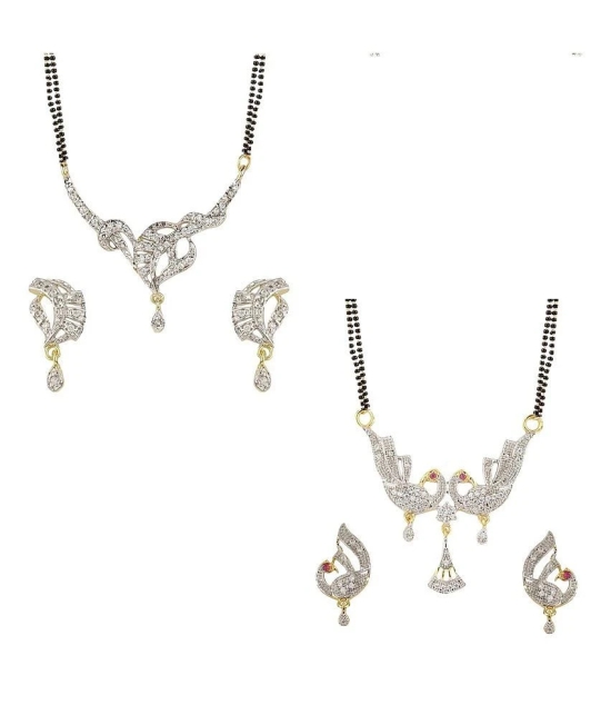 YouBella American Diamond Mangalsutra & Earrings - Set of 2