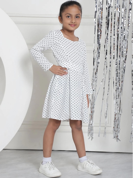 MINI & MING Girls Polka Dot Printed A-Line Midi Dress