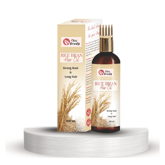 Chic Beauty Rice Bran Hair oil  with comb applicator 100ML for Strong Root and Long Hair