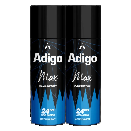 Adigo Max Blue Edition Deodorant 165ml(Pack Of 2)