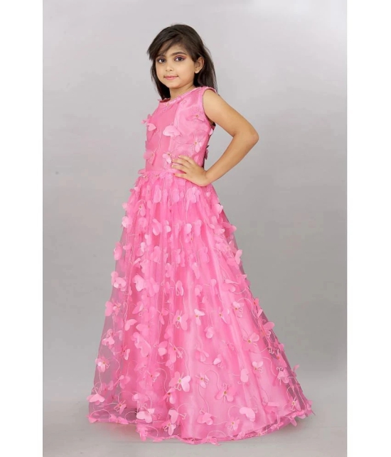 Apnisha - Pink Net Girls Gown ( Pack of 1 ) - None