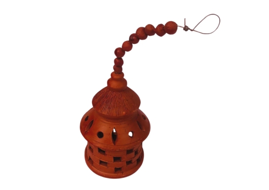 Handcrafted Clay Hanging Temple Diya (Lanther)