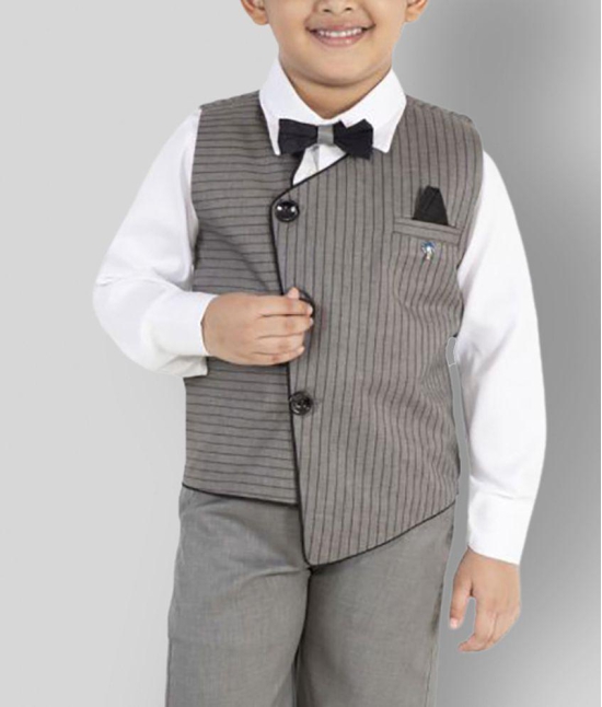 Fourfolds - Black Cotton Blend Boy''s Shirt & Pants ( Pack of 1 ) - None