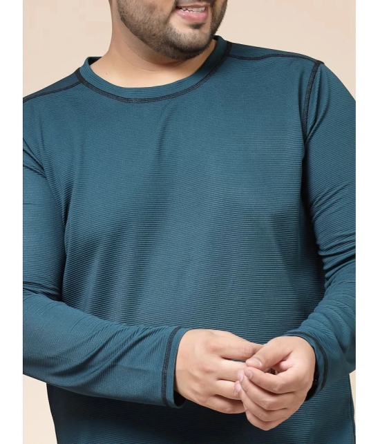 Rigo Polyester Slim Fit Solid Full Sleeves Mens T-Shirt - Teal ( Pack of 1 ) - None