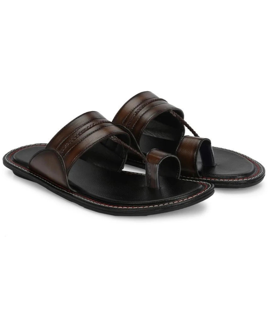 Leeport Brown Mens Daily Slipper - None