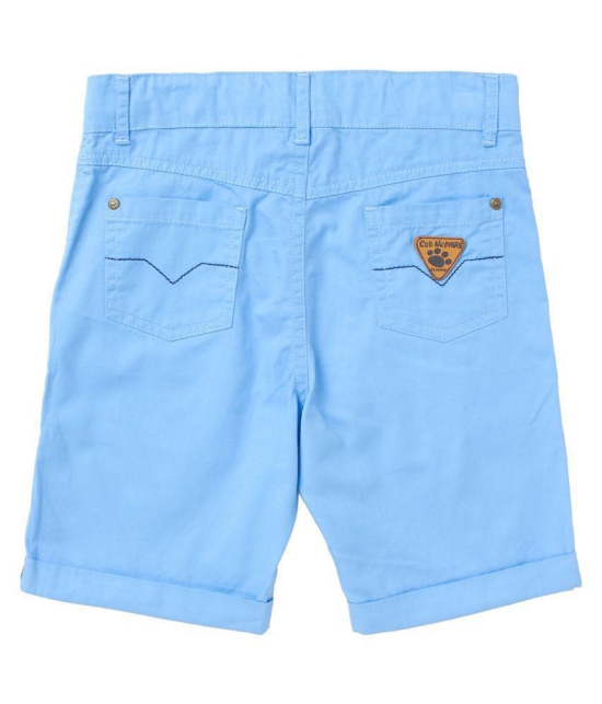 Cub McPaws Boys Regular Fit Sky Blue Fashion Shorts|Cotton | 4 - 12 Years - None