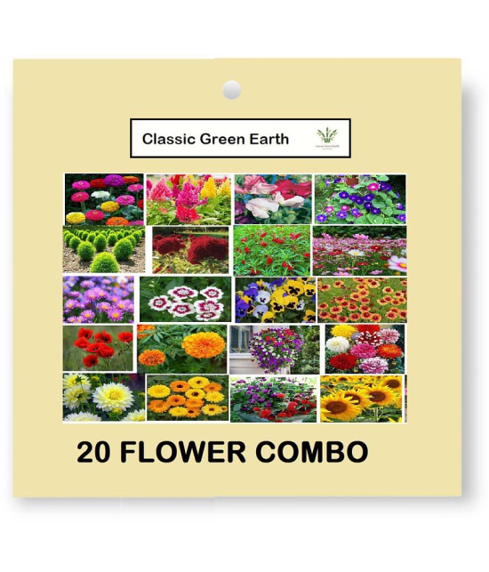 CLASSIC GREEN EARTH - Flower Seeds ( 20 FLOWER COMBO 1500 SEEDS HYBRID )