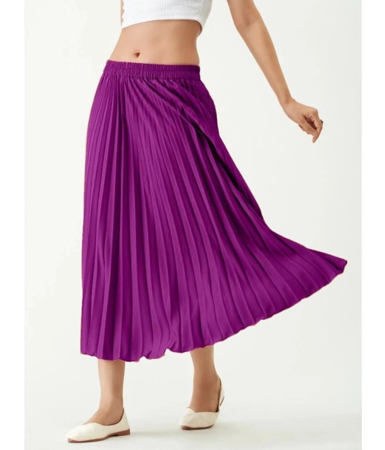 JASH CREATION Magenta Polyester Womens Flared Skirt ( Pack of 1 ) - None