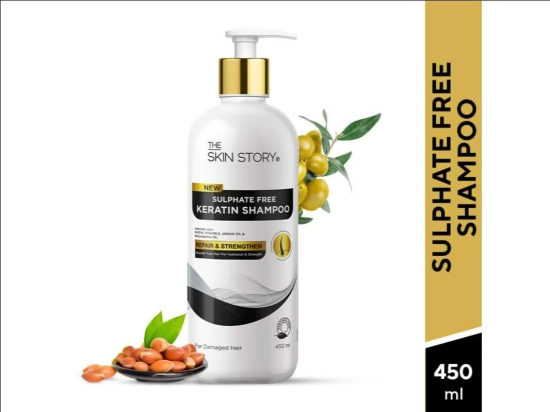 Sulphate Free Keratin Smooth Shampoo, For Straighter, Shinier Hair & Controls Frizz (450 ML)