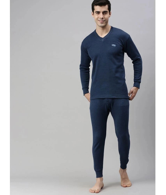 Lux Cottswool - Blue Cotton Blend Mens Thermal Bottoms ( Pack of 1 ) - None