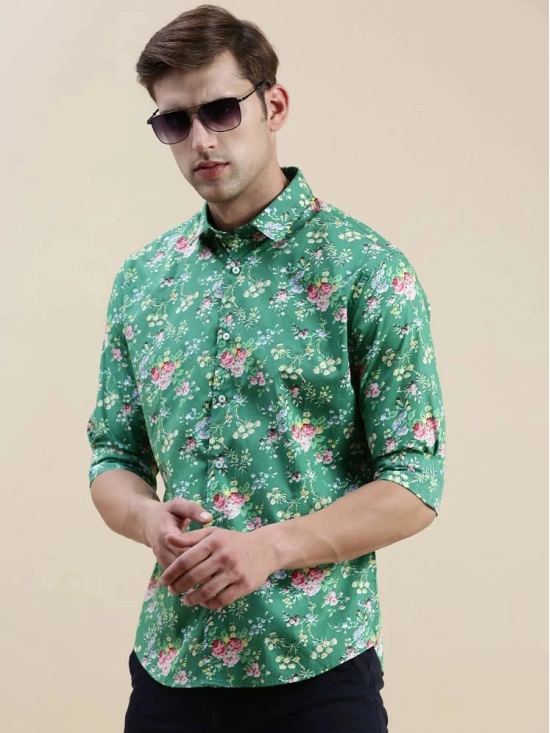 Showoff Cotton Blend Regular Fit Printed Full Sleeves Mens Casual Shirt - Green ( Pack of 1 ) - None