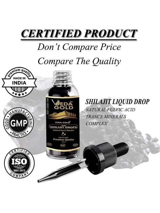 PURE HIMALAY SHILAJIT DROP, VEDA GOLD PURE HIMAYAN SHILAJIT DROP, AYURVEDIC 100% NATURAL SHILAJIT DROP 30ML