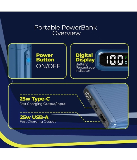 Bell 10000 -mAh 22.5W Li-Polymer Power Bank - Blue