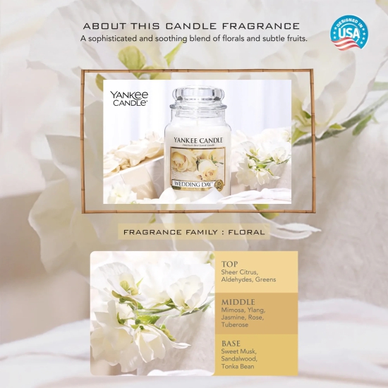 Yankee Candle Classic  Jar Wedding Day Scented Candles - Pack of 2