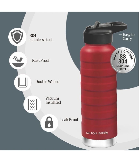 Milton PEBBLE BOTTLE 530 1PC WITH SPOUT LID BOTTLE Water Bottle 530 ml (Set of 1) - Red