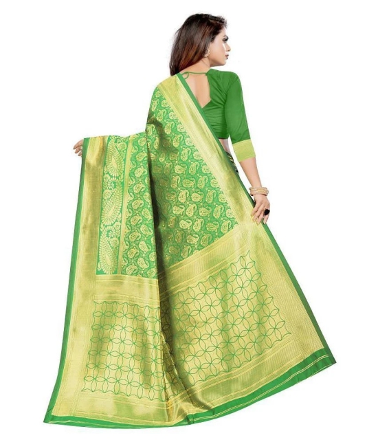 Gazal Fashions Green Banarasi Silk Saree