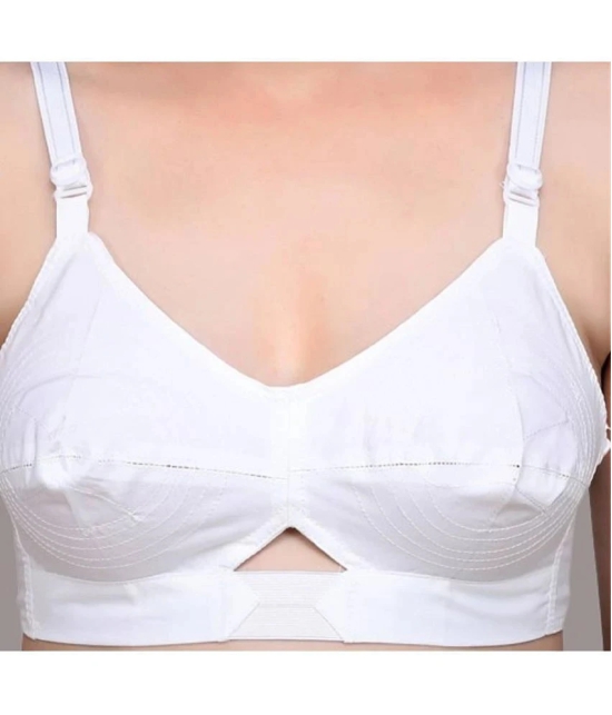 Desiprime - White Cotton Non Padded Womens Everyday Bra ( Pack of 5 ) - None