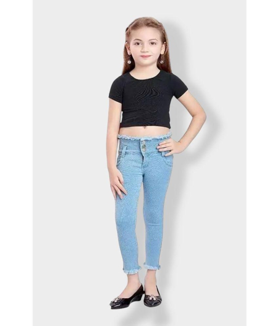 ICONIC ME- Girls Black & Sky Blue Slim Fit Jeans ( Pack of 2) - None