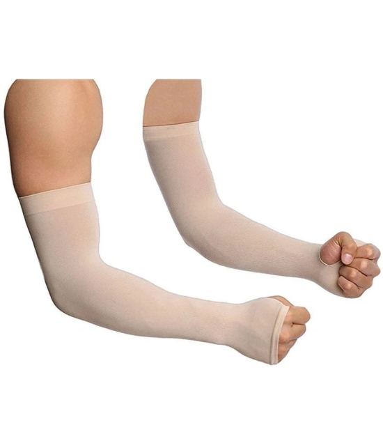 Auto Hub Beige Solid Riding Sleeves ( Set of 2 ) - Free Size