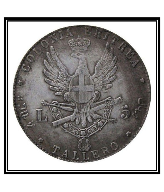 5  L   Tallero  ( 1891 )  Colonia   Eritrea  Umberto  Re.  Datalia  Pack  of  1  Extremely  Rare  Coin