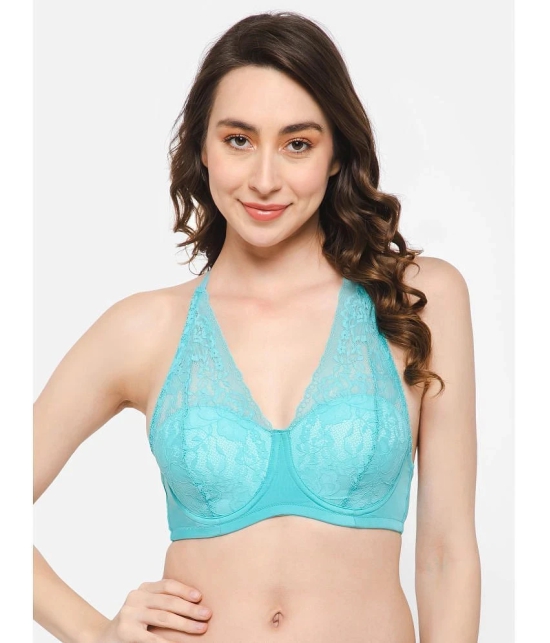 Clovia Blue Lace Heavily Padded Womens Bralette Bra ( Pack of 1 ) - None