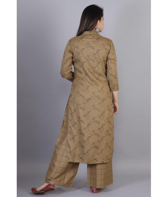 HIGHLIGHT FASHION EXPORT - Brown Straight Rayon Womens Stitched Salwar Suit ( Pack of 1 ) - None