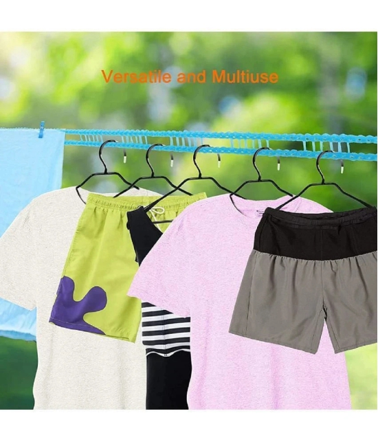 RAMDEV ENTERPRISE 5 Meters Windproof Anti-Slip Clothes Washing Line Drying Nylon Rope with Hooks