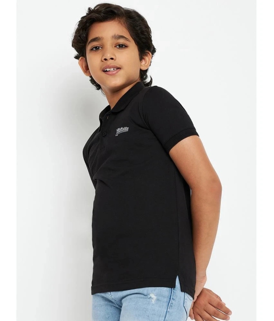 UNIBERRY - Black Cotton Blend Boys Polo T-Shirt ( Pack of 1 ) - None