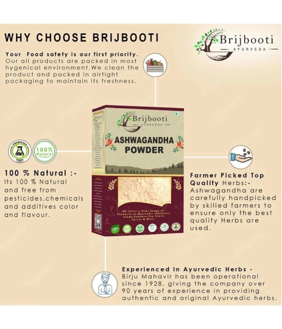 Brijbooti Nagori Ashwagandha Root Powder - 100 gm | Fight Anxiety & Stress | improve energy Levels