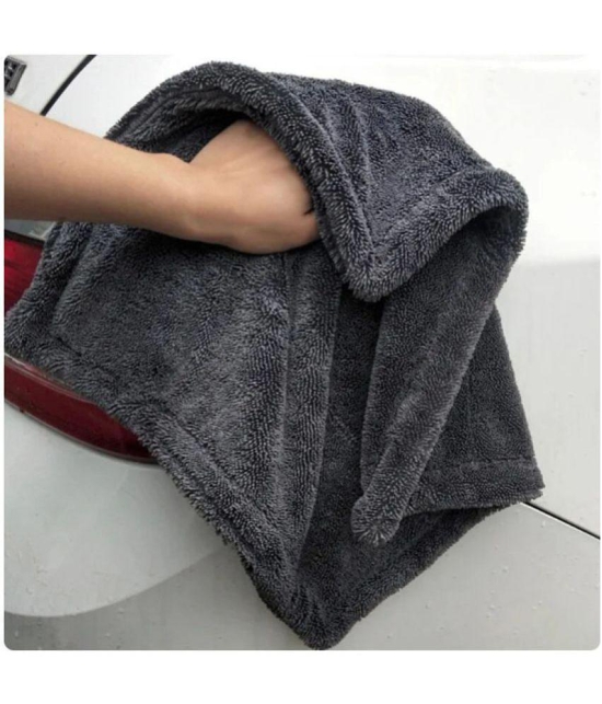 HOMETALES - Grey 1200 GSM Microfiber Cloth For Automobile ( Pack of 3 )